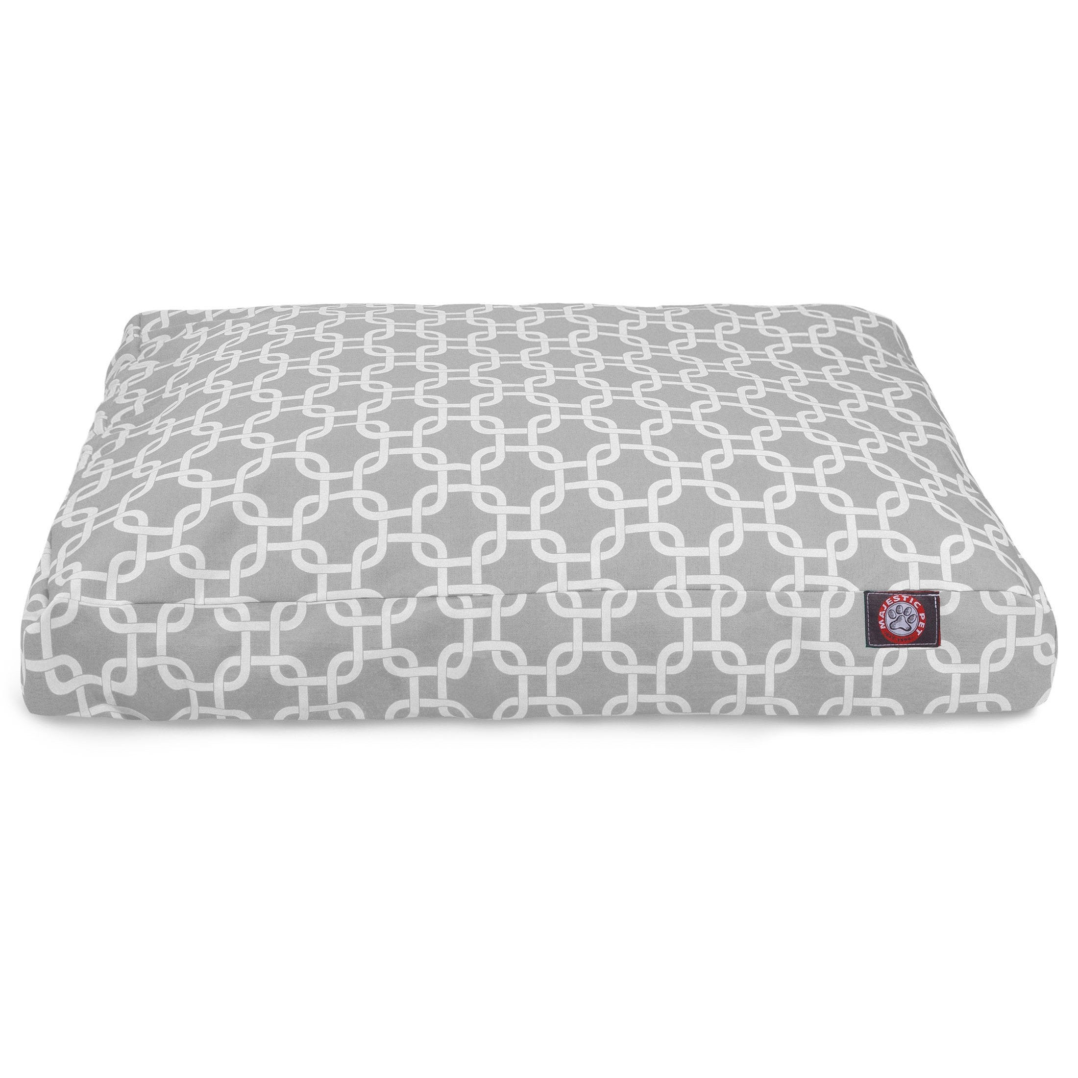 Majestic Pet Gray Links Large Rectangle Indoor Outdoor Pet Dog Bed With Removable Washable Cover